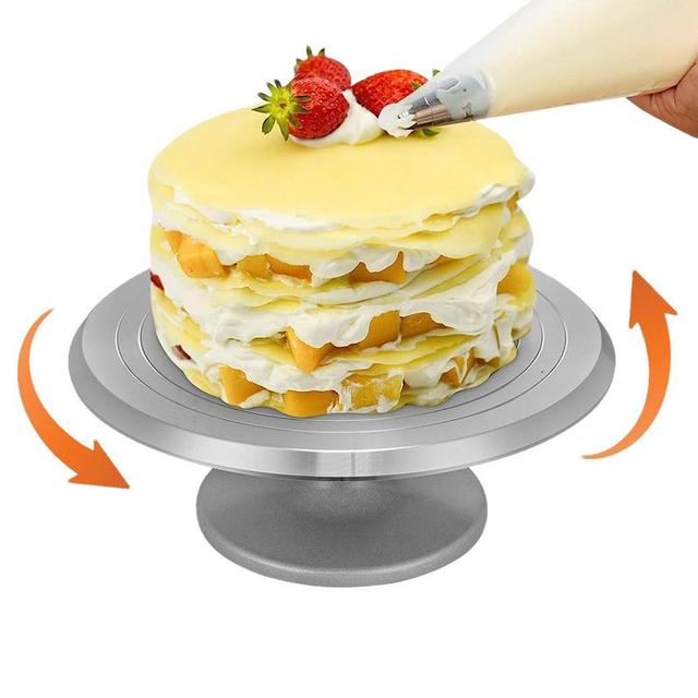 Round Cake Stand Rotating Wheel Cake Spinner Stand For Decorating Cake  Icing Tools For Kids Cake Lovers Cake DIY For New Year